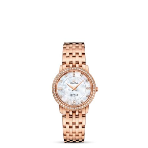 Omega De Ville Prestige Quartz 27 Red Gold / Diamond / MOP / Bracelet